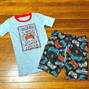 Kids Gaming Pajamas Set - Sleep Less Play More, Sz 16